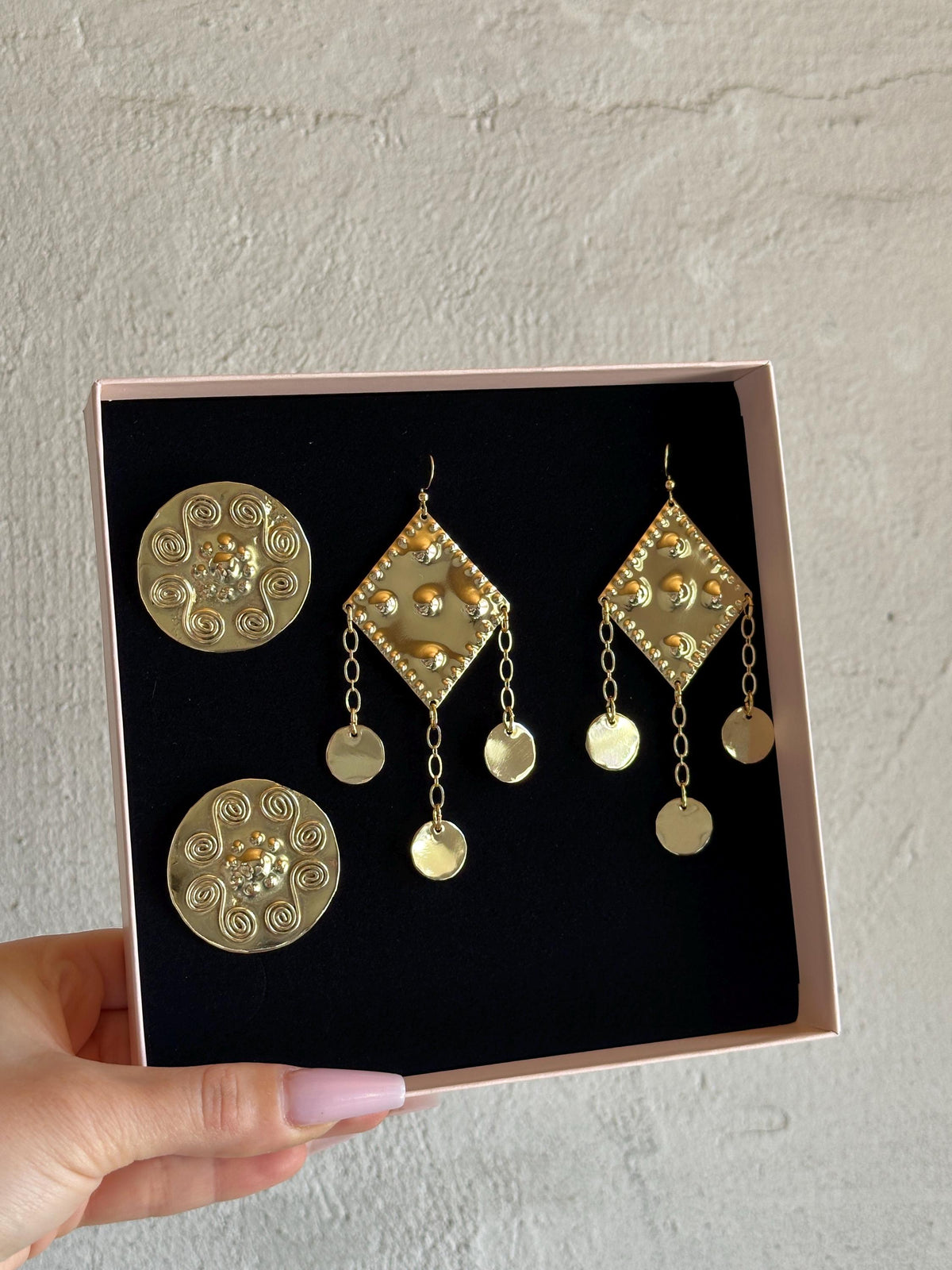 Draha Brass Earrings: Slavic Viking Medieval Amulets