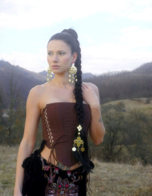 Mokosa Brass Earrings: Slavic Goddess Amulets, Viking Jewelry