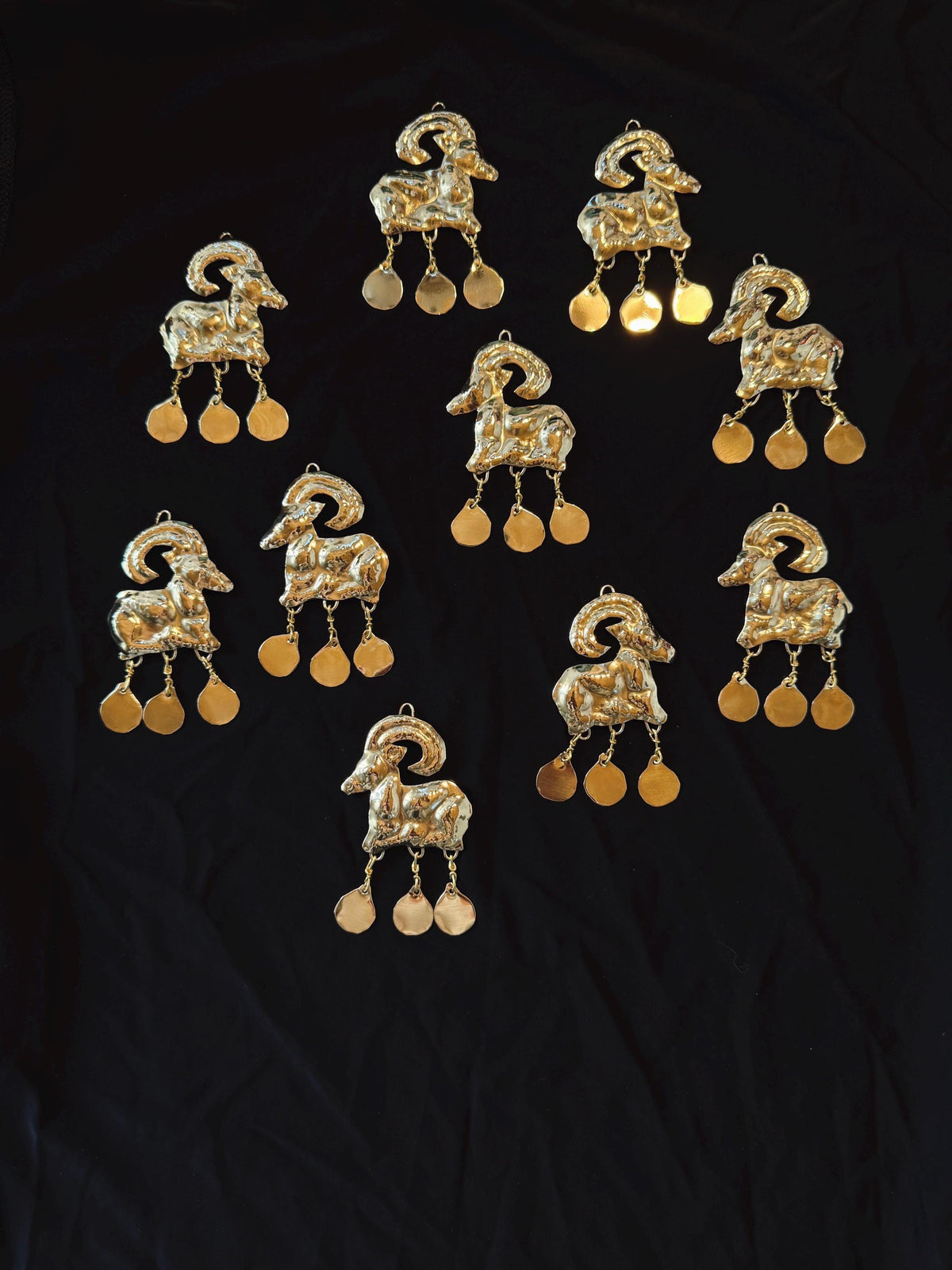 Minoan Goat Pendant : Handmade Brass Statement Ancient Necklace