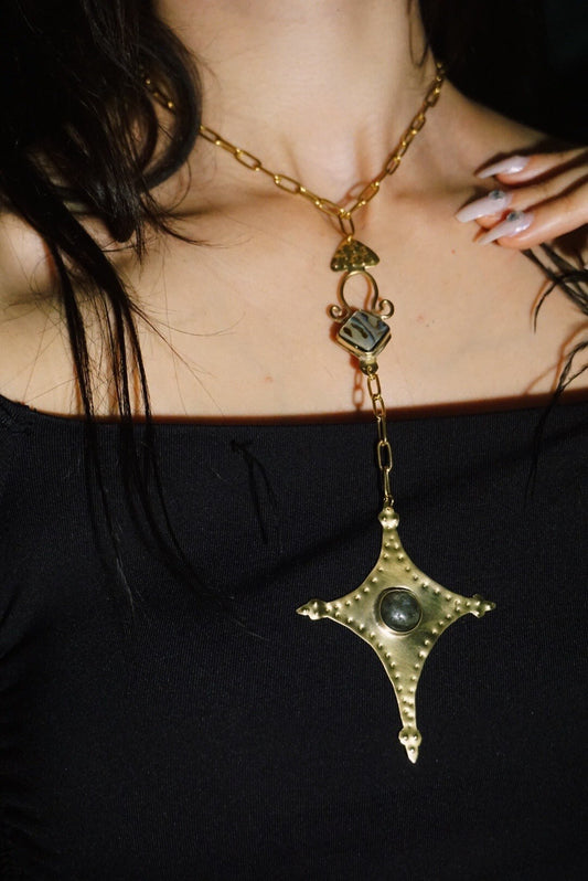 Star Tail II Comet Pendant: Ethnic Necklace, Goddess Jewelry