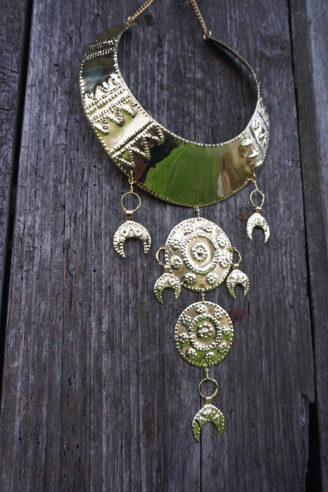 Bronze Age II Shields Statement Necklace: Nordic Viking Goddess Jewelry