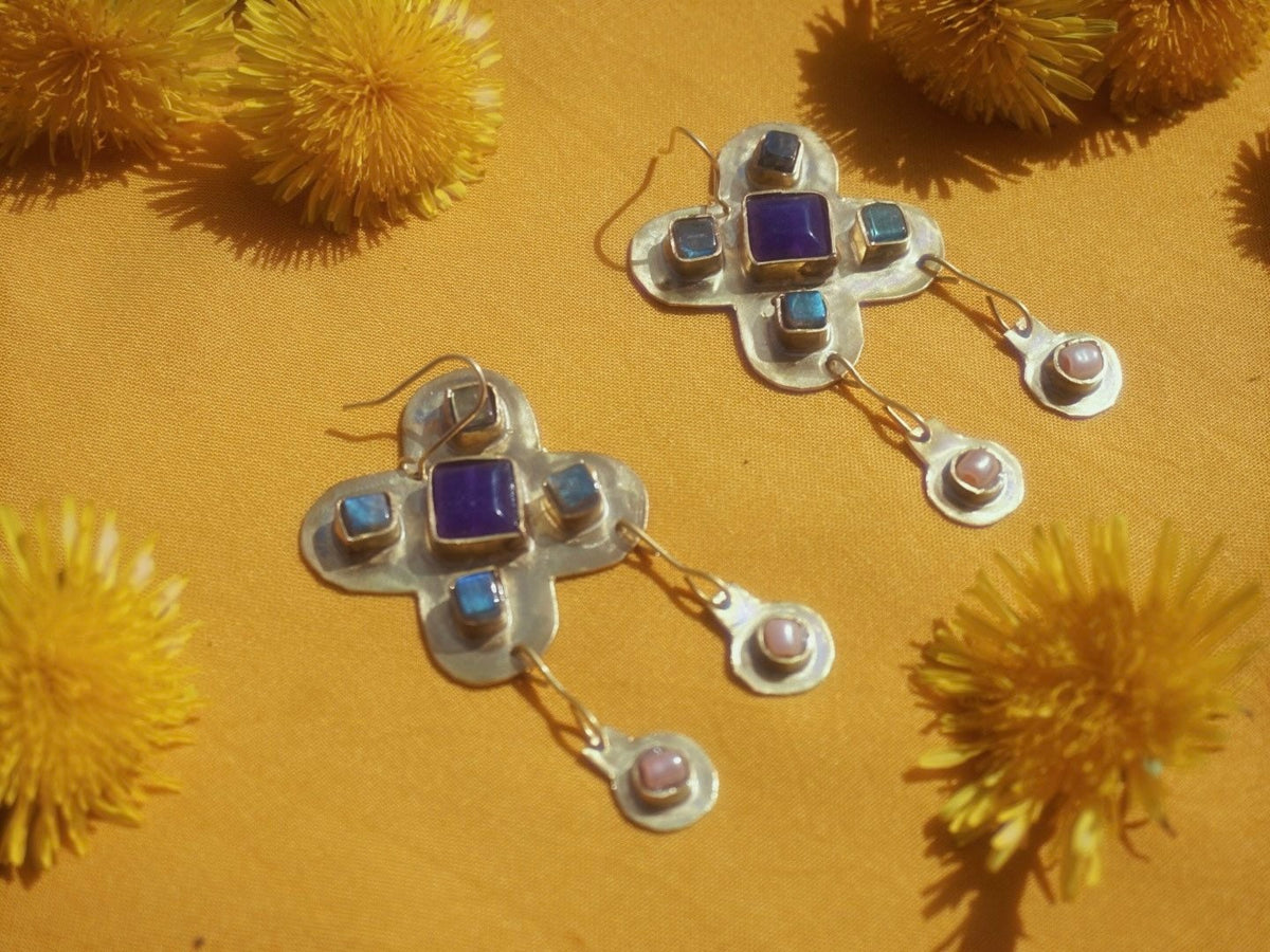 Byzantine Brass Earrings: Renaissance Medieval Jewelry