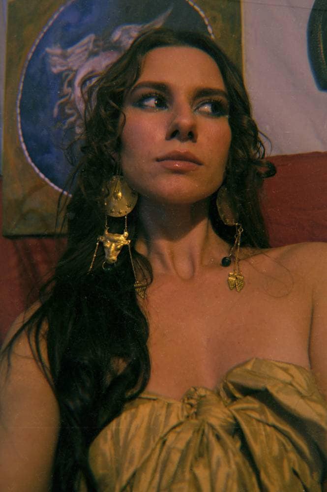 Minotaur Earrings: Handmade Brass Bull Head, Ancient Greek Jewelry