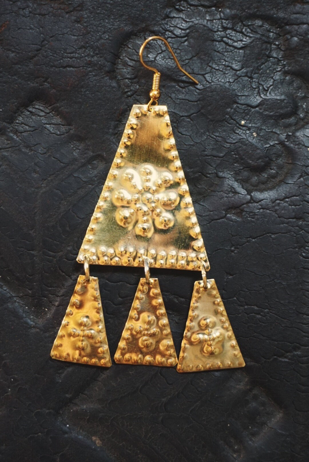 Zorya Brass Slavic Earrings: Medieval Amulets