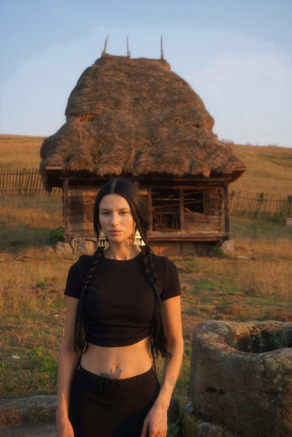 Zorya Brass Slavic Earrings: Medieval Amulets