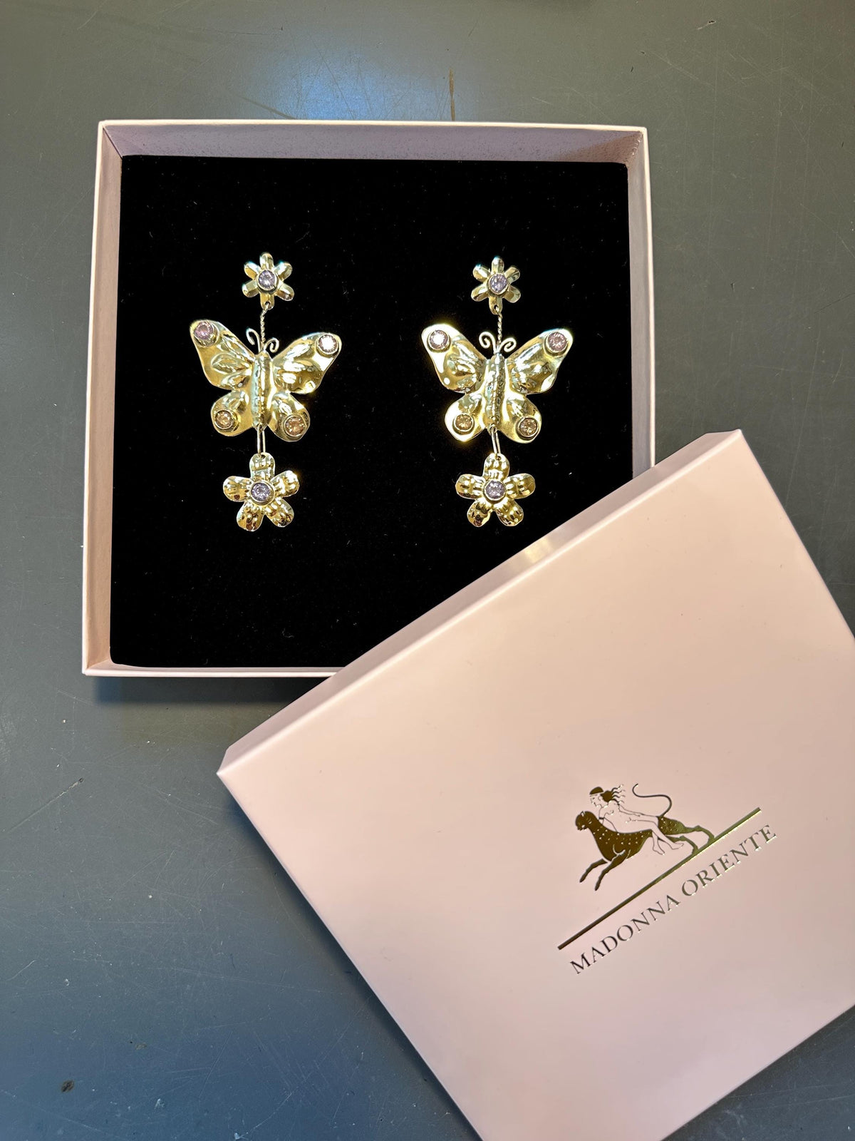Butterfly Maiden Earrings: Fairycore Dangle Earrings, Fairy floral Jewelry with zircons