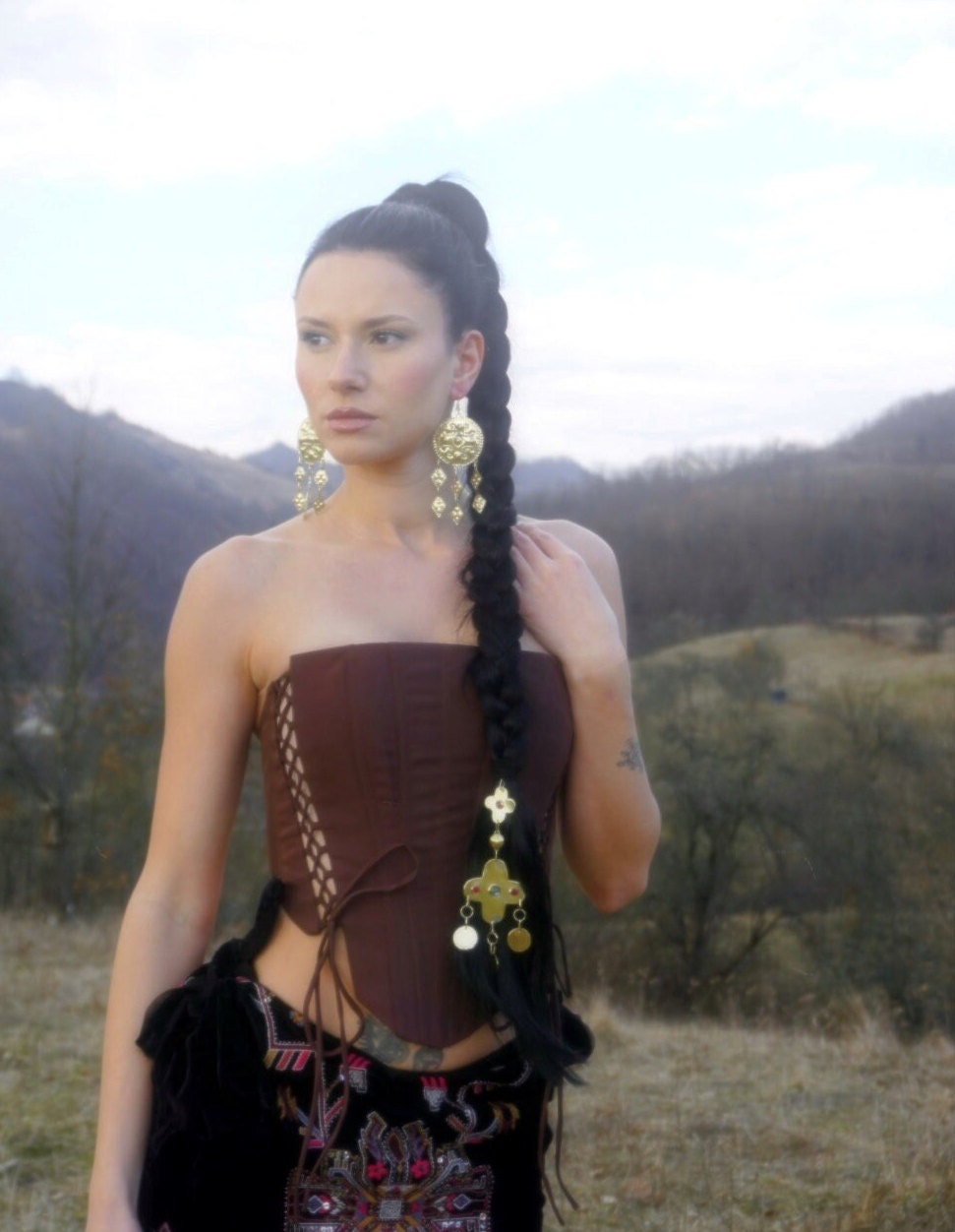 Mokosa Brass Earrings: Slavic Goddess Amulets, Viking Jewelry