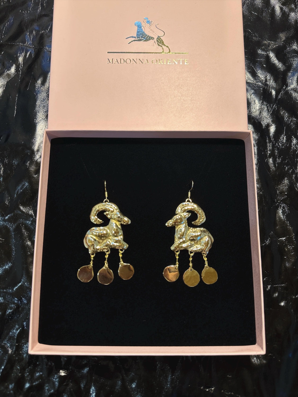 Minoan Goat Earrings: Handmade Brass Statement Jewelry