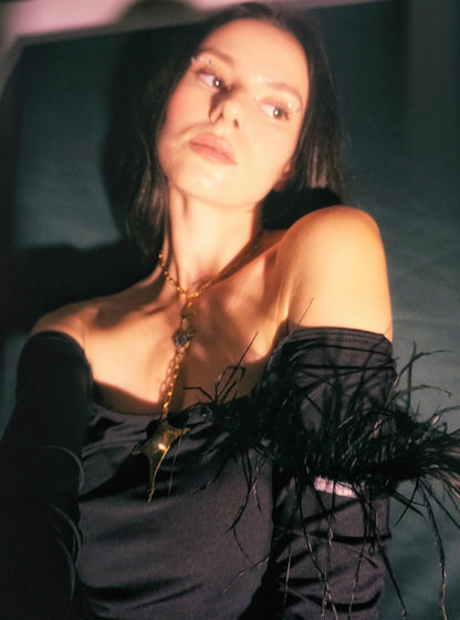 Star Tail II Comet Pendant: Ethnic Necklace, Goddess Jewelry