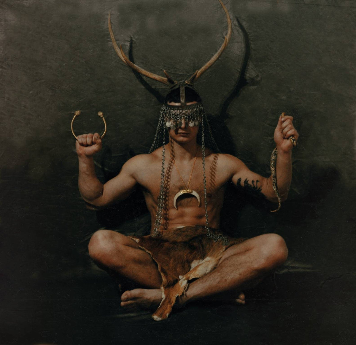 Beltane Deer Antler Headpiece: Pagan Shaman Horn Crown Ritual Headdress (PRE-ORDER)