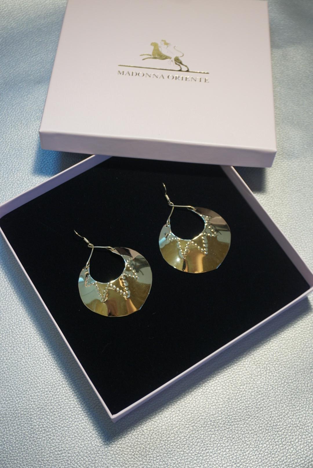 Ognyena Slavic Fire Goddess: Handmade Brass Ethnic Earrings