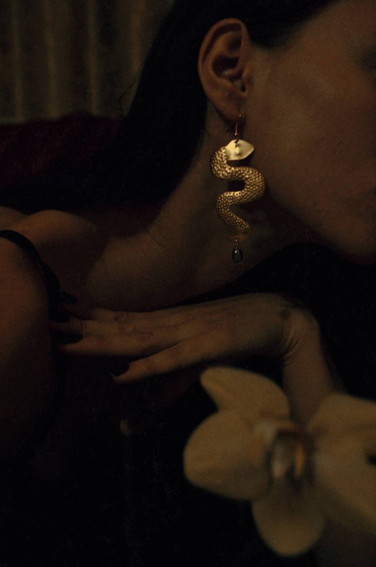 Handmade Brass Serpent Earrings: Ancient Greek Medusa Jewelry