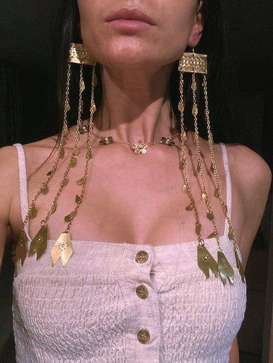 Troia I Handmade Brass Earrings: Ancient Greek Trojan Jewelry