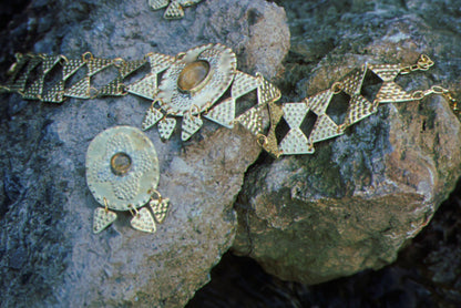 Sól Brass Citrine Choker: Nordic Bronze Age Goddess Necklace (PRE-ORDER)