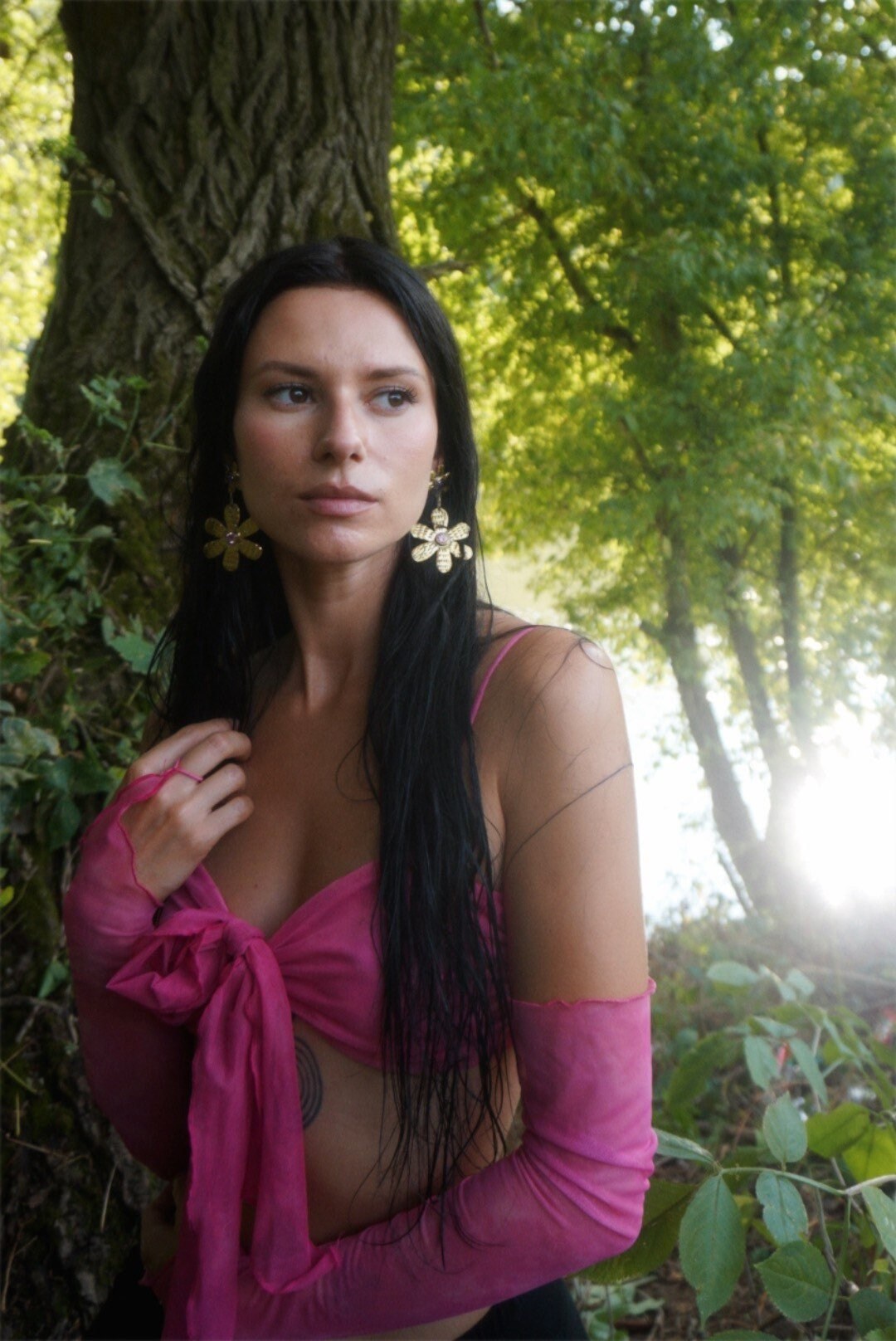 Áine Earrings:  Fairycore Dangle Earrings, Statement Boho Floral Jewelry