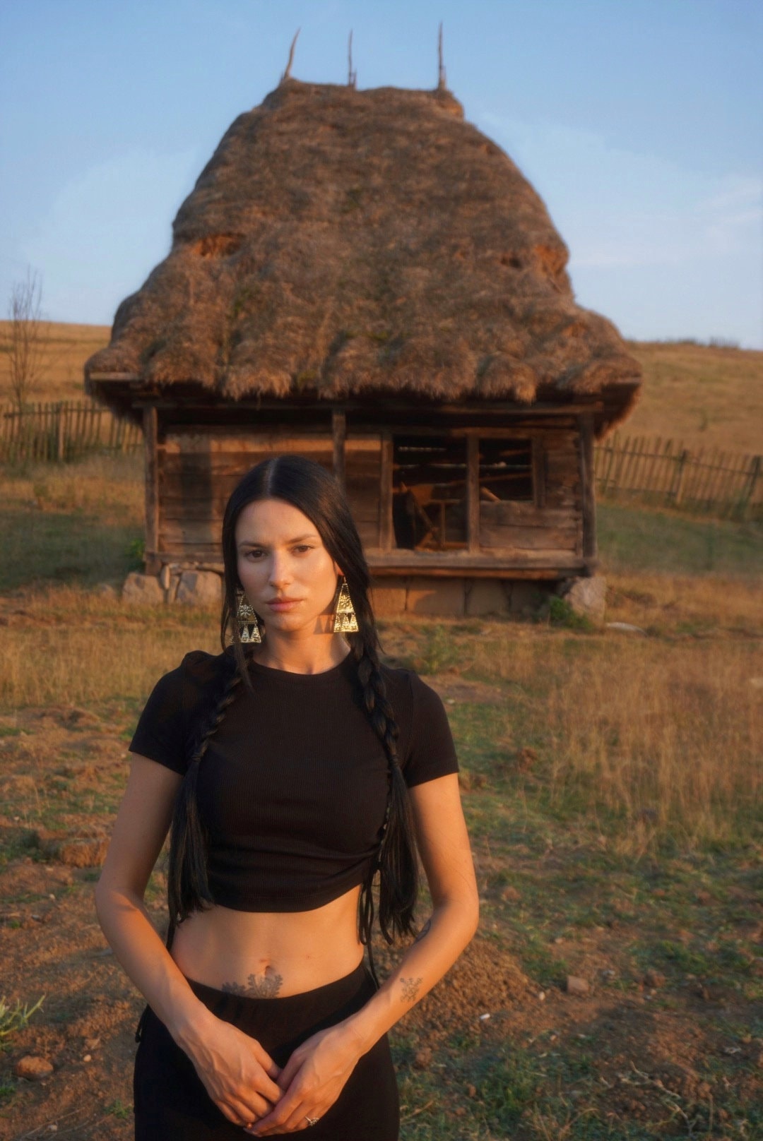 Zorya Brass Slavic Earrings: Medieval Amulets