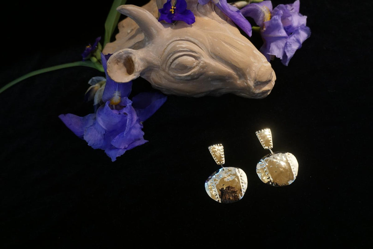 Nemain Handmade Brass Earrings: Celtic Goddess Jewelry, Divine Feminine Talismans