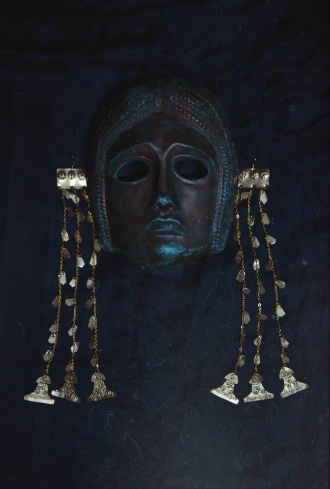 Troia II Brass Earrings: Ancient Trojan Greek Jewelry
