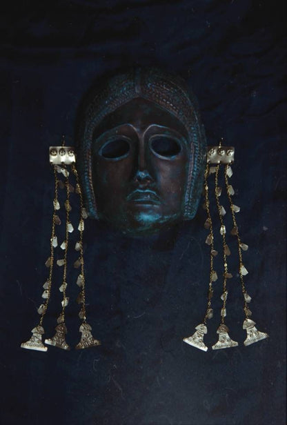 Troia II Brass Earrings: Ancient Trojan Greek Jewelry
