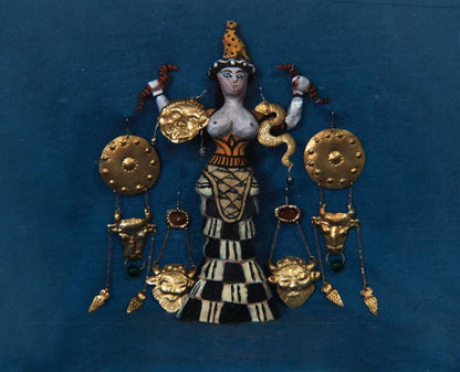 Handmade Brass Gorgon Medusa Earrings: Snake Amulet Jewelry