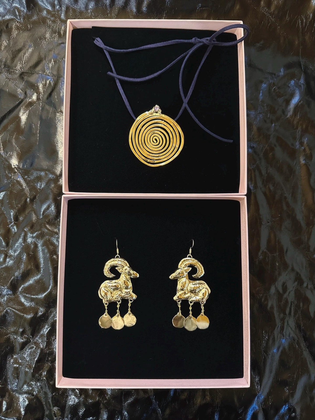 Minoan Goat Earrings: Handmade Brass Statement Jewelry