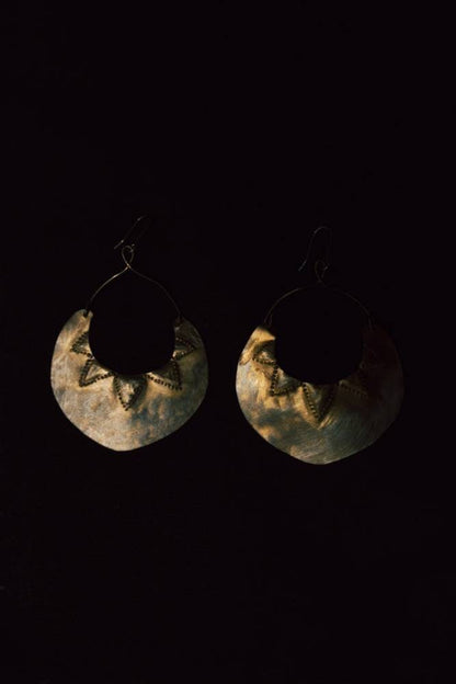 Ognyena Slavic Fire Goddess: Handmade Brass Ethnic Earrings