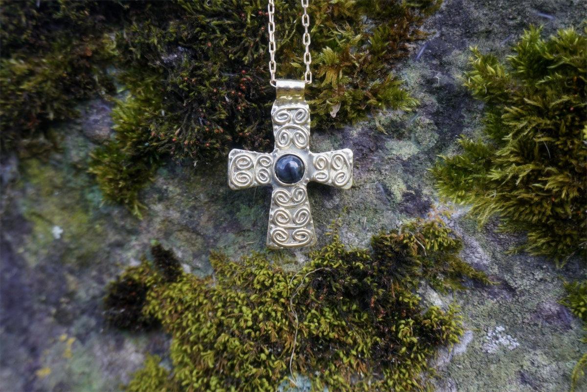 Gyda Cross Pendant: Medieval Byzantine Necklace, Antique Orthodox Cross
