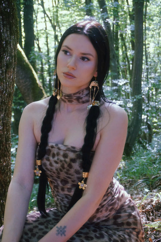 Lelya Earrings: Brass Slavic Amulets - Love and Joy Talismans