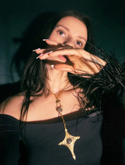 Star Tail II Comet Pendant: Ethnic Necklace, Goddess Jewelry