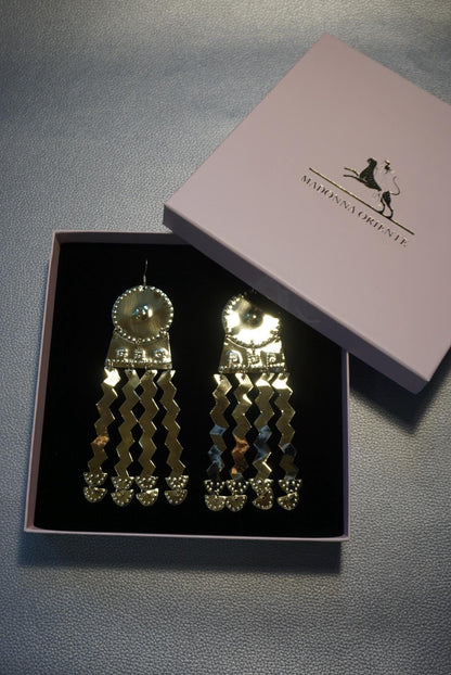 Akna Handmade Brass Aztec Earrings: Precolombino Fertility Amulet