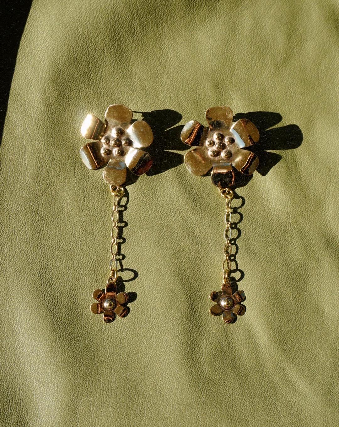 Wild Rose Earrings: Floral Fairy Jewelry