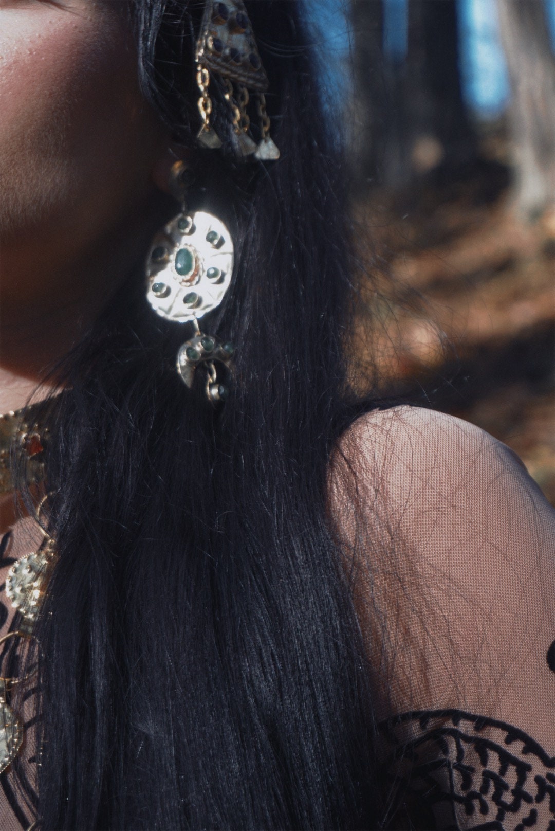 Jade Brass Api Earrings: Scythian Goddess Amulets (PRE-ORDER ITEM)
