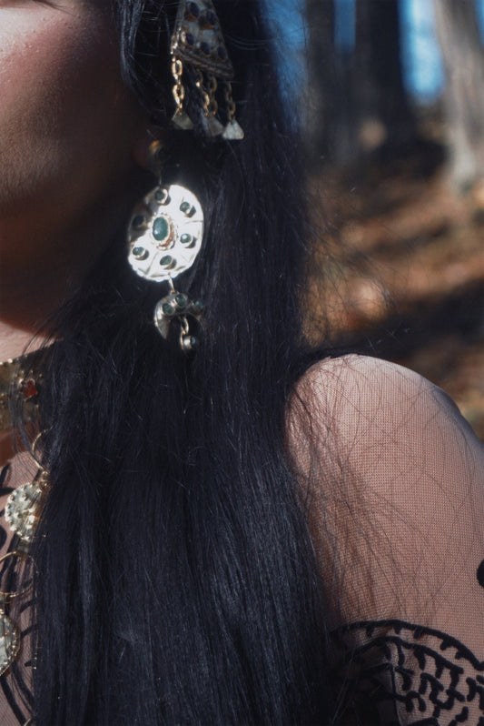Jade Brass Api Earrings: Scythian Goddess Amulets (PRE-ORDER ITEM)