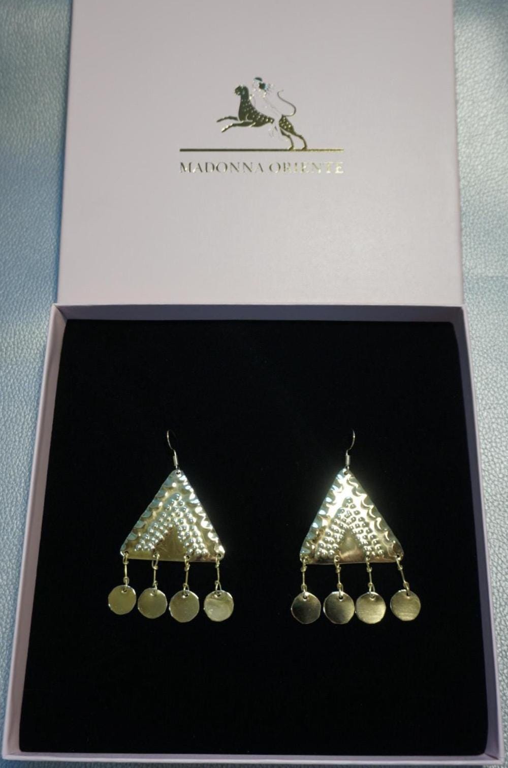 Ethnic Handcrafted Brass Earrings : Oriental Gypsy Jewelry