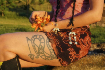 Moonflower Amethyst & Agate Hair Pins: Central Asia Tribal Braid Jewelry