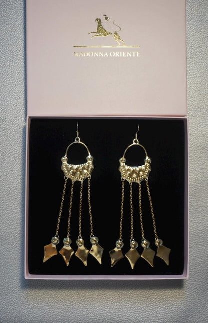 Medeina Earrings: Handcrafted Brass Slavic Amulet Jewelry, Viking Medieval Design