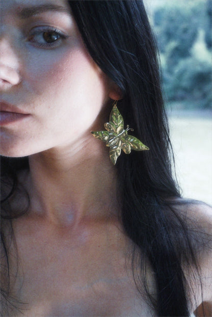 Handmade Brass Butterfly Earrings: Fairy Goddess Jewelry