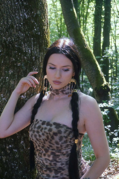 Lelya Earrings: Brass Slavic Amulets - Love and Joy Talismans