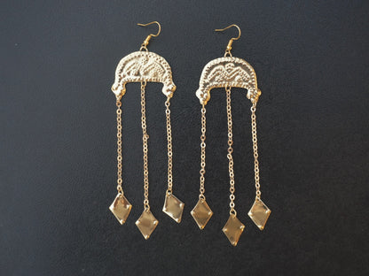 Lelya Earrings: Brass Slavic Amulets - Love and Joy Talismans