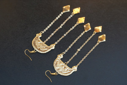 Lelya Earrings: Brass Slavic Amulets - Love and Joy Talismans