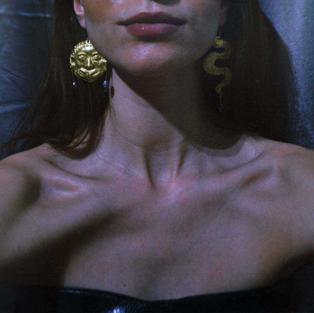 Handmade Brass Gorgon Medusa Earrings: Snake Amulet Jewelry
