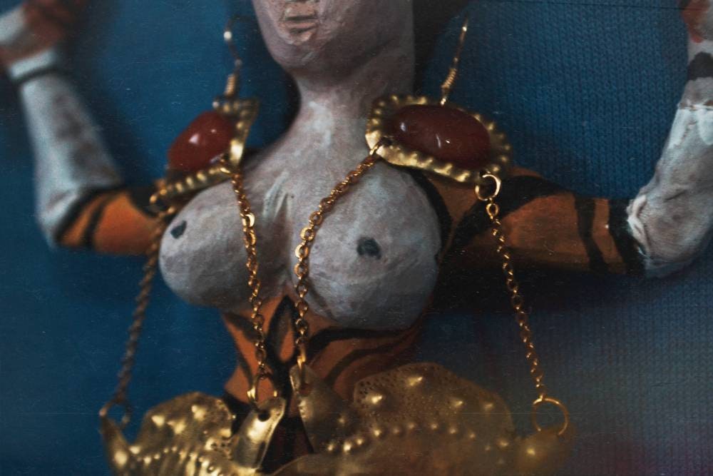 Satyr Face Earrings: Handmade Brass Ancient Greek Jewelry