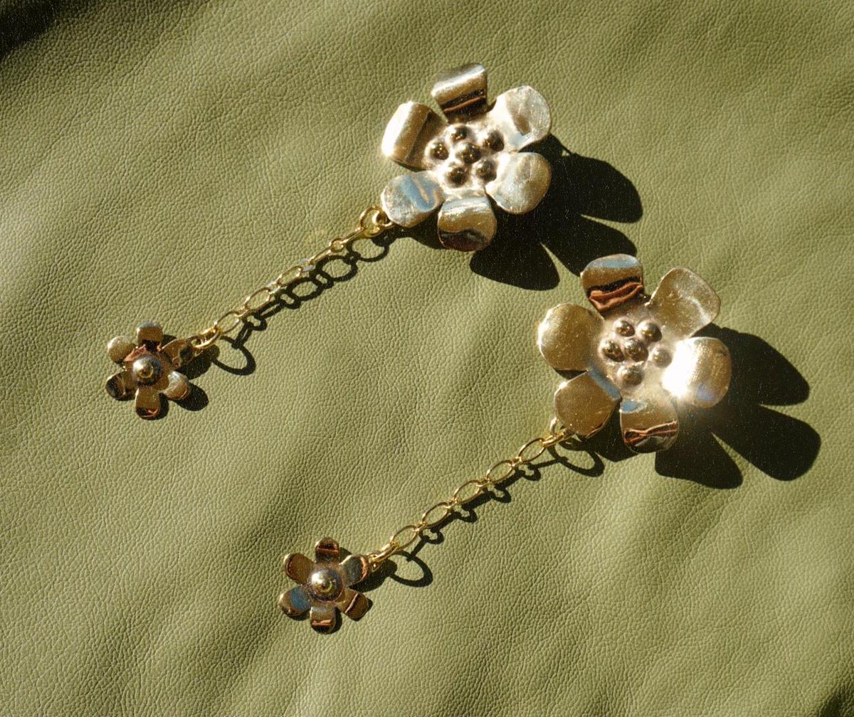 Wild Rose Earrings: Floral Fairy Jewelry