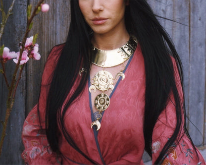 Bronze Age II Shields Statement Necklace: Nordic Viking Goddess Jewelry