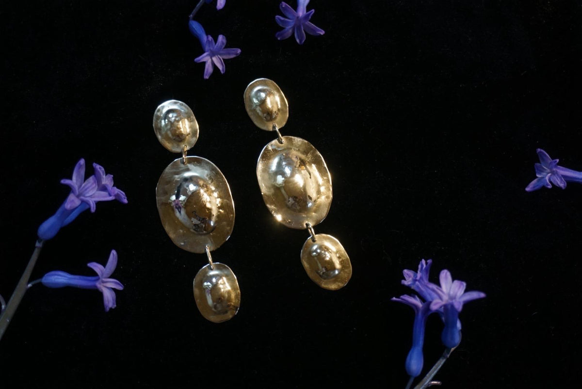 Danu Celtic Shield Earrings: Bronze Age Warrior Goddess Jewelry
