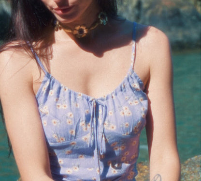 Gaya Flowers Choker with Amethyst Gemstones: Ancient Goddess Jewelry