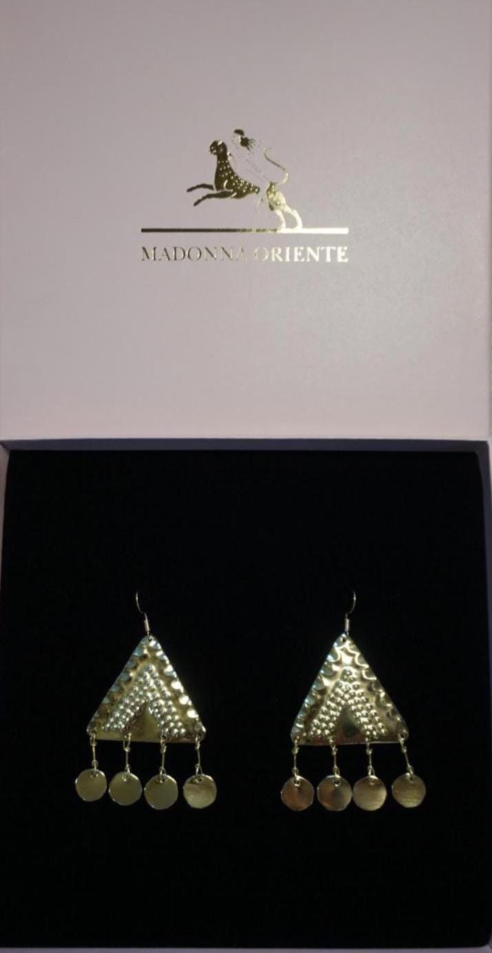 Ethnic Handcrafted Brass Earrings : Oriental Gypsy Jewelry