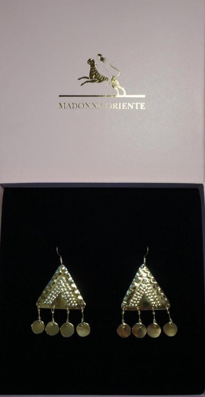 Ethnic Handcrafted Brass Earrings : Oriental Gypsy Jewelry