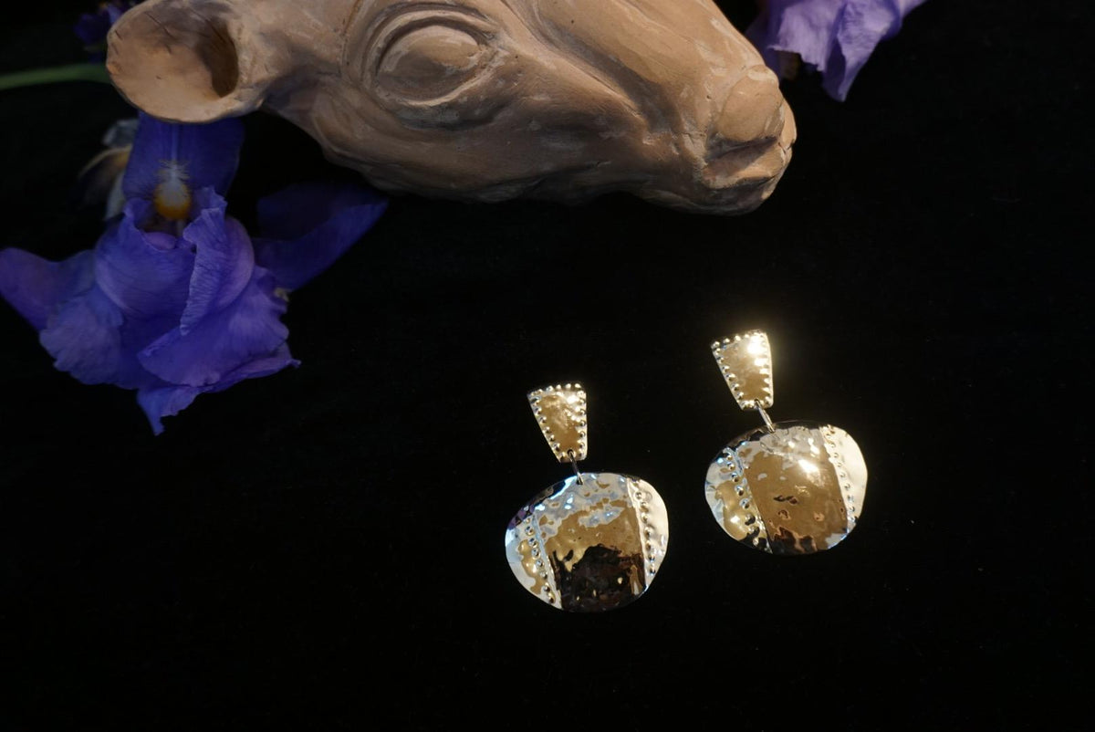 Nemain Handmade Brass Earrings: Celtic Goddess Jewelry, Divine Feminine Talismans