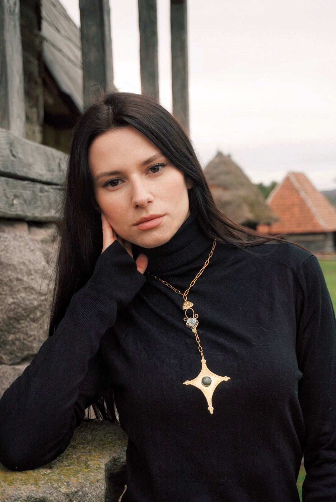 Star Tail II Comet Pendant: Ethnic Necklace, Goddess Jewelry